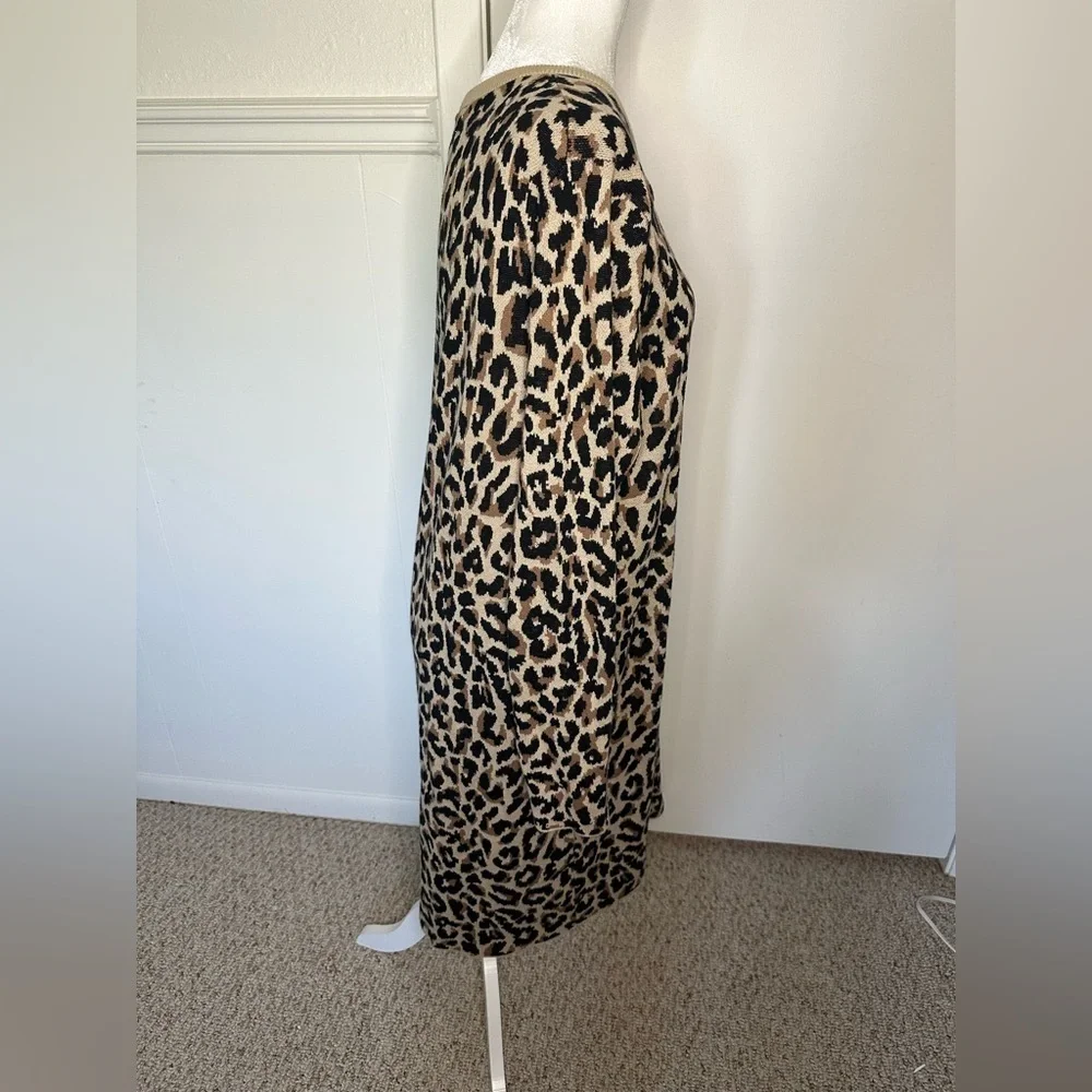 J.Crew Tan and Black Animal Print Sweater size L